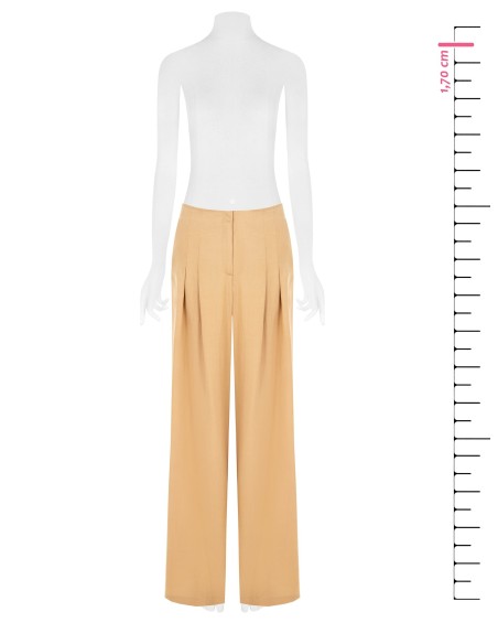 Pantalon palazzo en mélange de viscose et de lin avec double pli et poches Rinascimento