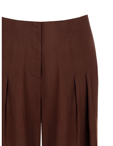 Pantalon palazzo en mélange de viscose et de lin avec double pli et poches Rinascimento
