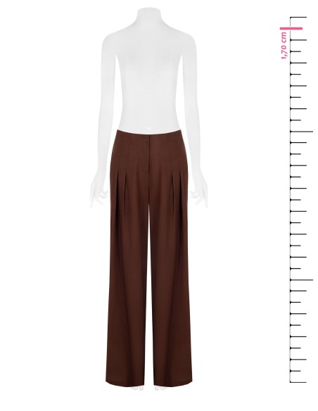 Pantalon palazzo en mélange de viscose et de lin avec double pli et poches Rinascimento