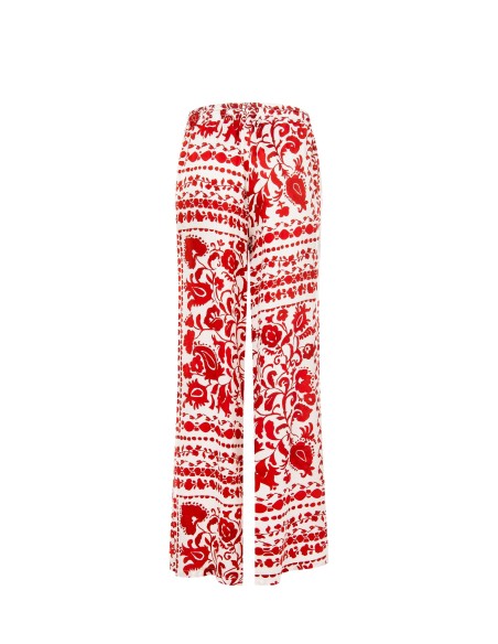 Pantalon palazzo en viscose avec cordon de serrage Rinascimento