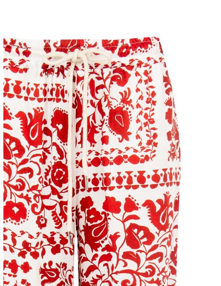 Pantalon palazzo en viscose avec cordon de serrage Rinascimento