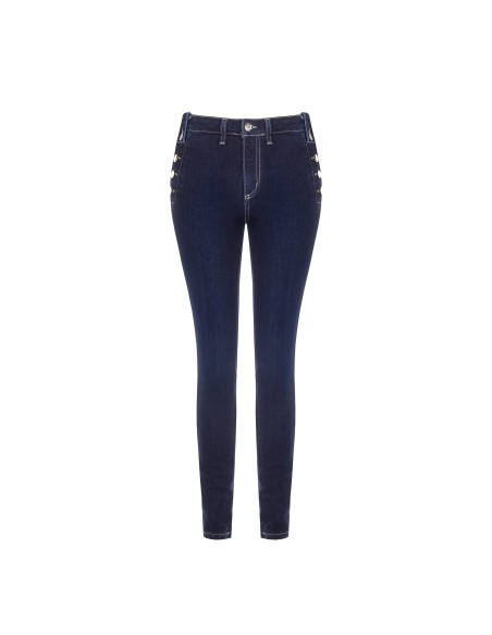 Skinnyjeans met knopen aan de zijkanten Rinascimento