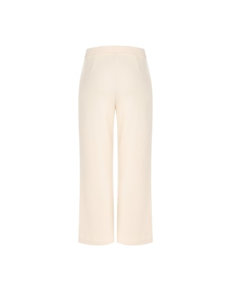 Pantalon palazzo court en crêpe scuba avec élastique à la taille Rinascimento