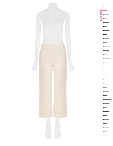 Pantalon palazzo court en crêpe scuba avec élastique à la taille Rinascimento