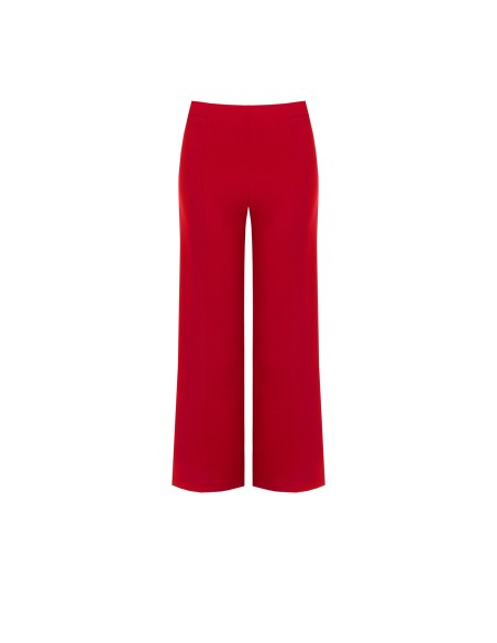 Pantalon palazzo court en crêpe scuba avec élastique à la taille Rinascimento