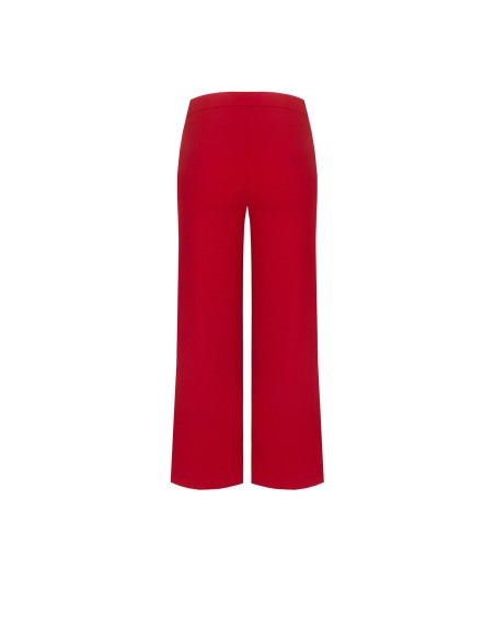 Cropped palazzobroek van scuba-crêpe met elastische taille van Rinascimento
