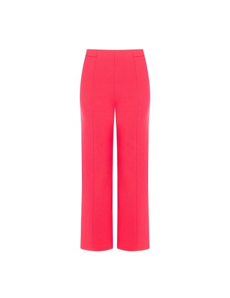 Pantalon palazzo court en crêpe scuba avec élastique à la taille Rinascimento
