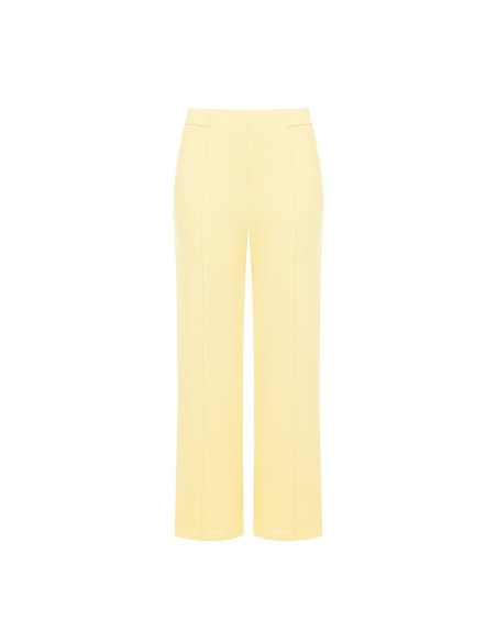 Pantalon palazzo court en crêpe scuba avec élastique à la taille Rinascimento
