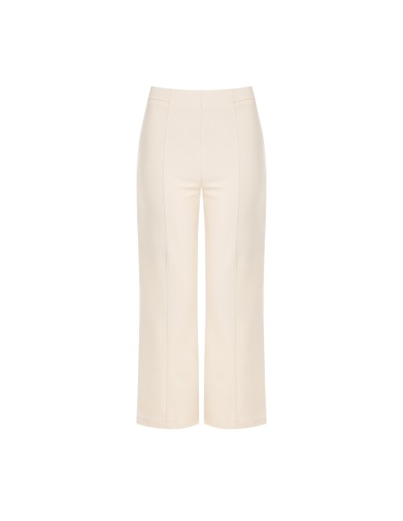 Cropped palazzobroek van scuba-crêpe met elastische taille van Rinascimento