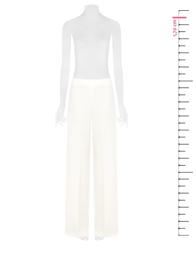 Pantalon palazzo en tissu fluide avec fermeture éclair latérale Rinascimento