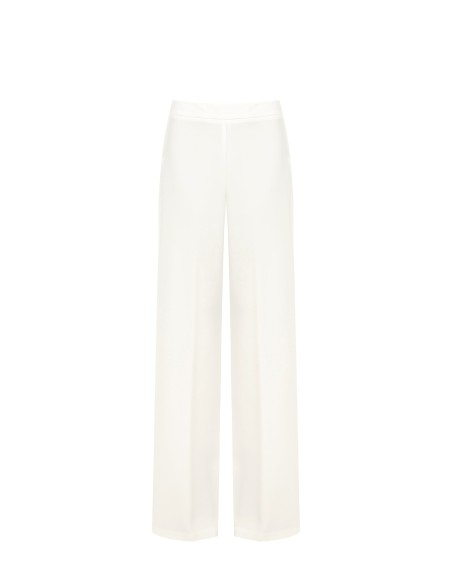Pantalon palazzo en tissu fluide avec fermeture éclair latérale Rinascimento