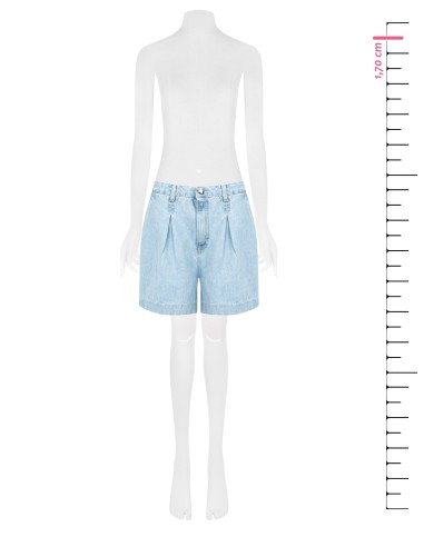 Pantalon court en denim avec plis Rinascimento