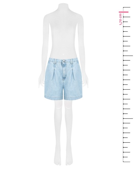 Pantalon court en denim avec plis Rinascimento
