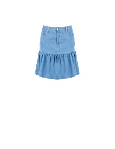 Minirok met volant van stretchdenim van Rinascimento