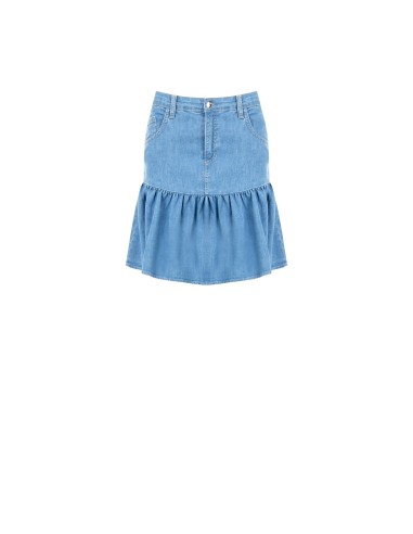 Minirok met volant van stretchdenim van Rinascimento