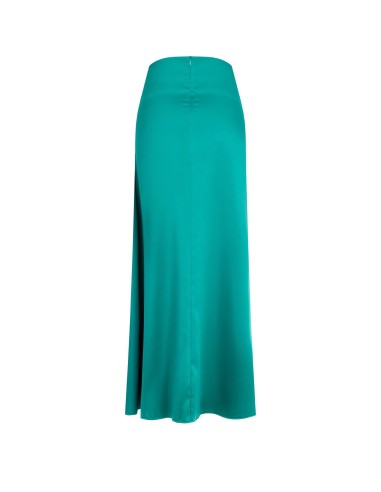 Jupe longue évasée en satin avec drapé Rinascimento