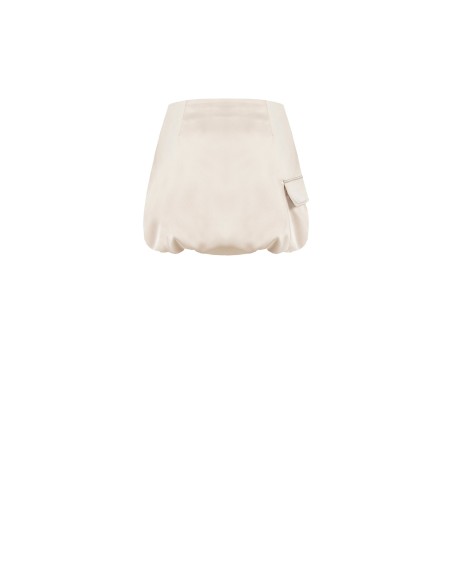 Minijupe ballon en satin avec poche et bouton bijou sur le côté Rinascimento