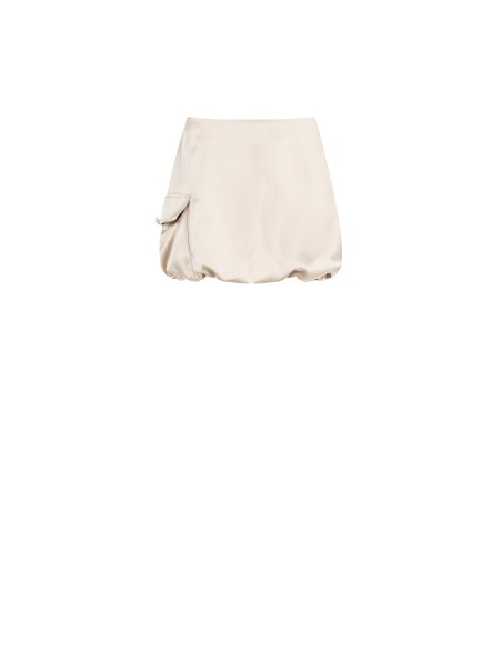 Minijupe ballon en satin avec poche et bouton bijou sur le côté Rinascimento