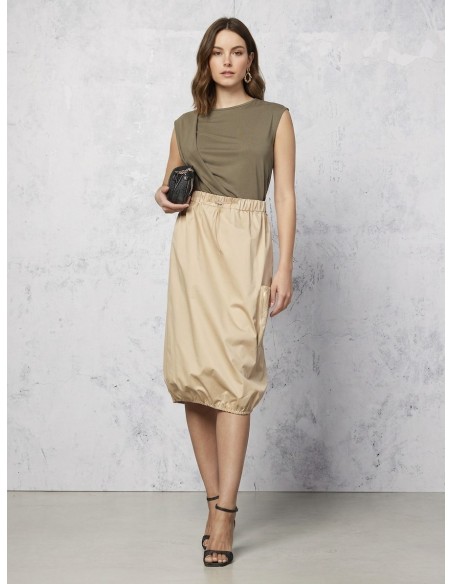 Jupe midi en mélange de coton avec grande poche zippée Rinascimento