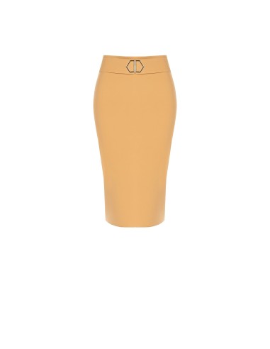 Jupe crayon midi en tissu technique avec ceinture et boucle Rinascimento