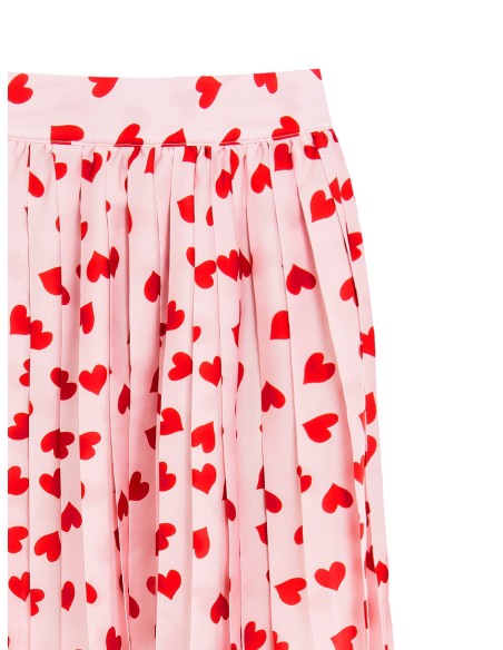 Minijupe plissée en satin Rinascimento Hearts