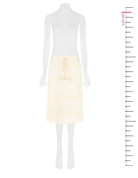 Jupe midi en coton avec broderie de feuilles et pompons Rinascimento