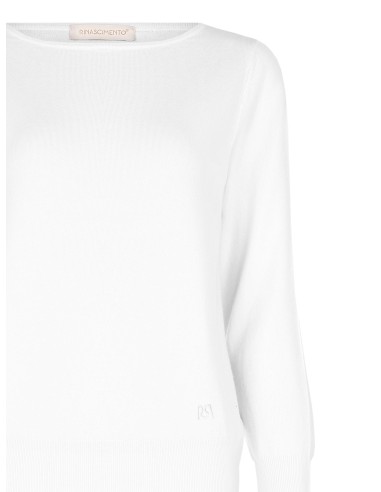 Pull léger à col bateau avec logo brodé Rinascimento