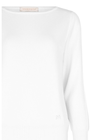 Pull léger à col bateau avec logo brodé Rinascimento