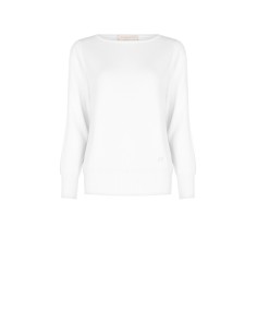 Barchetta Neck Sweater With Embroidered Logo Rinascimento