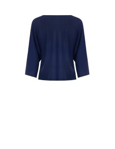 Rinascimento - Pull fluide avec logo perforé et manches 3/4 2
