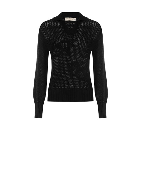 Opengewerkte katoenen poloshirt van Rinascimento