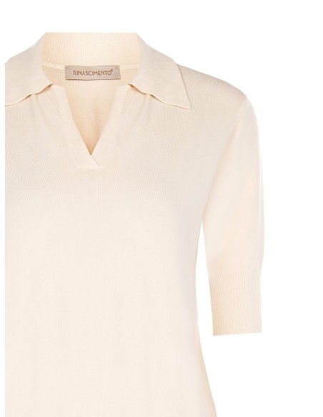 Polo en viscose avec logo Rr brodé Rinascimento