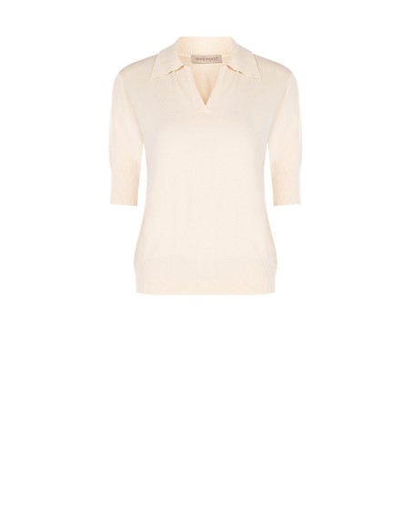 Polo en viscose avec logo Rr brodé Rinascimento