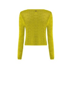 Cardigan perforé en viscose mélangée avec un cordon de Lurex Rinascimento 2