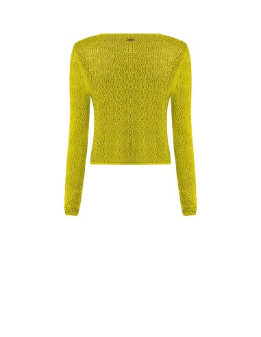 Cardigan perforé en viscose mélangée avec un cordon de Lurex Rinascimento