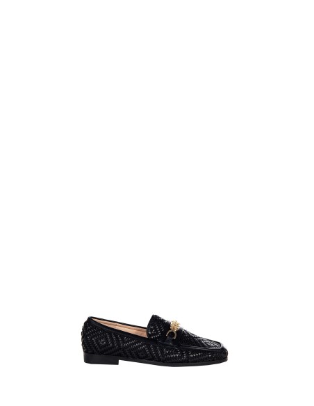 Mocassins en tissu tressé à motifs losanges avec finition du logo RR en métal Rinascimento