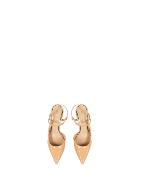 Slingback pumps met middelhoge hak van lakleer Rinascimento