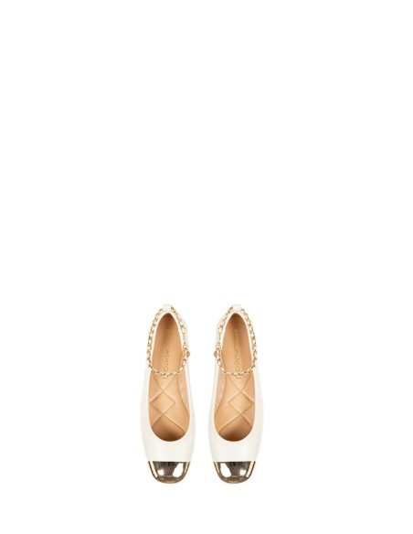 Ballerines effet vieilli à bout métallique Rinascimento