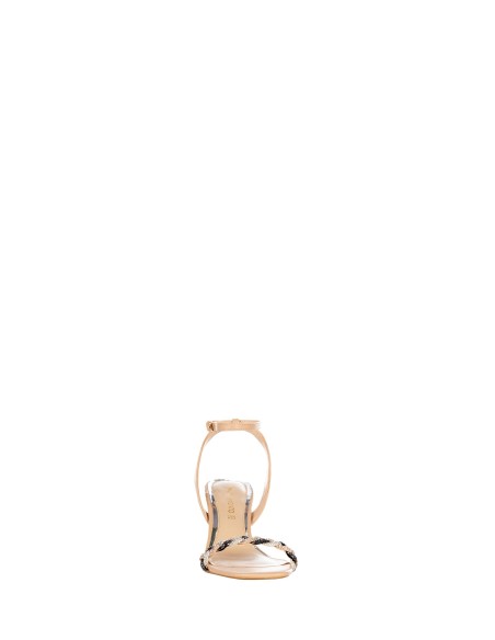 Rinascimento sandalen met middelhoge hak en gevlochten bandje met strass-steentjes