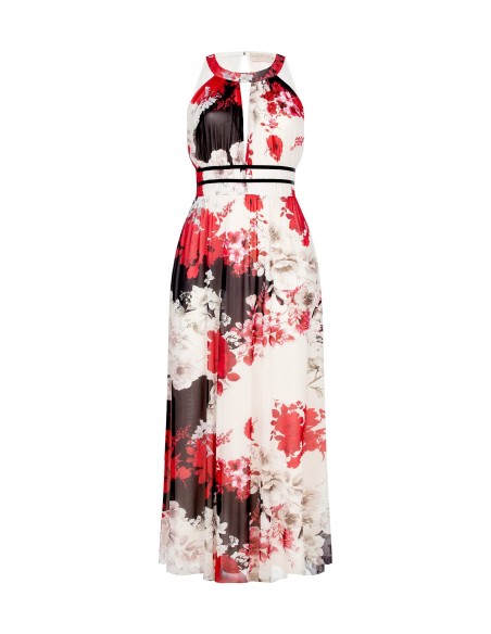 Rinascimento Curvy Robe longue en tulle imprimé