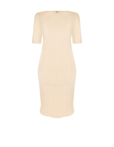 Curvy T-Shirt Dress With Seamed Seams And Raw Cut Neckline Rinascimento Curvy