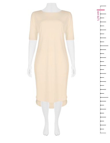Curvy T-shirtjurk in eivorm met zichtbare naden en een onafgewerkte halslijn Rinascimento Curvy