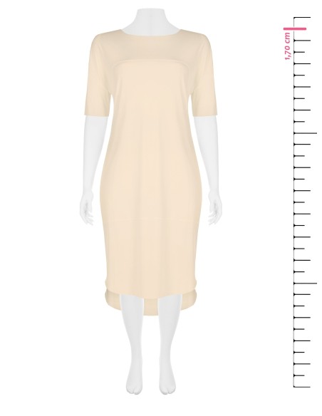 Curvy T-Shirt Dress With Seamed Seams And Raw Cut Neckline Rinascimento Curvy