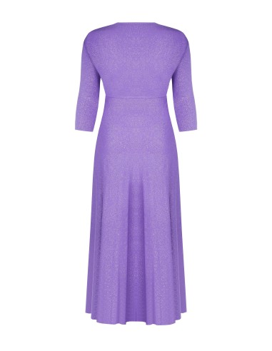Lange soepelvallende jurk van glittertricot met gekruiste V-hals Rinascimento Curvy