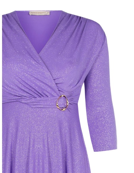 Rinascimento Curvy V-neck Glitter Glitter Slinky Long Dress