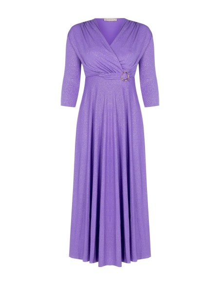 Rinascimento Curvy V-neck Glitter Glitter Slinky Long Dress