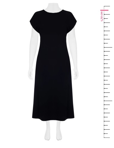 Rinascimento Curvy V-Neck Backless Fluid Fabric Long Dress