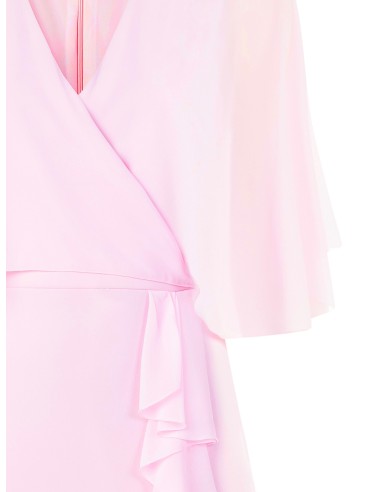 Robe fourreau en crêpe scuba avec manches en géorgette Rinascimento Curvy