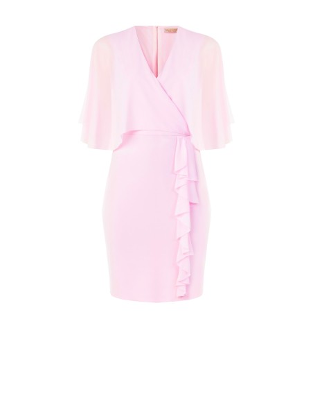 Robe fourreau en crêpe scuba avec manches en géorgette Rinascimento Curvy