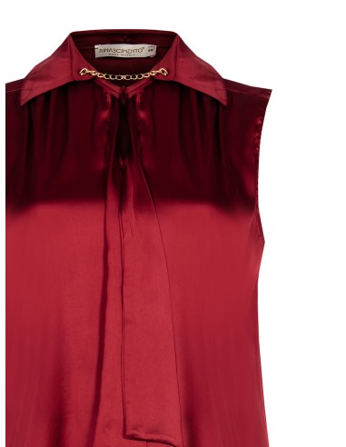 Chemisier fluide en satin Curvy avec cravate et chaîne à l'encolure Rinascimento Curvy